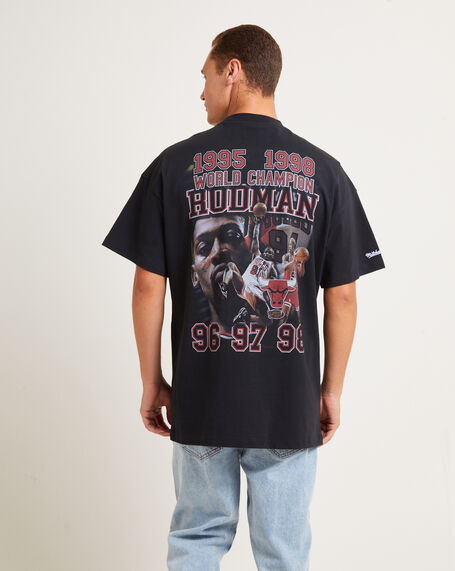 Rodman Photo Short Sleeve T-Shirt in Faded Black