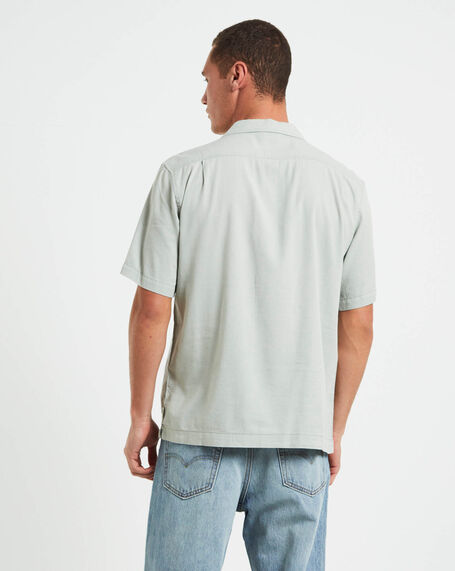 Evora Short Sleeve REsort Shirt in Sage Green
