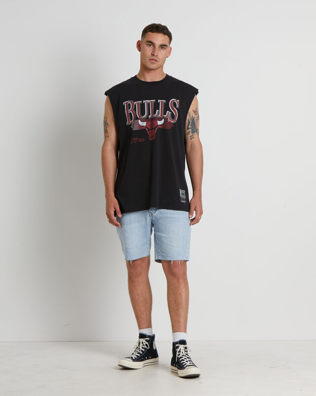 Underscore Bulls Muscle Tee in Faded Black, hi-res image number null