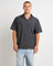 Aura Check Short Sleeve Resort Shirt in Black