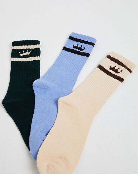 Crown Stripe Socks 3 Pack