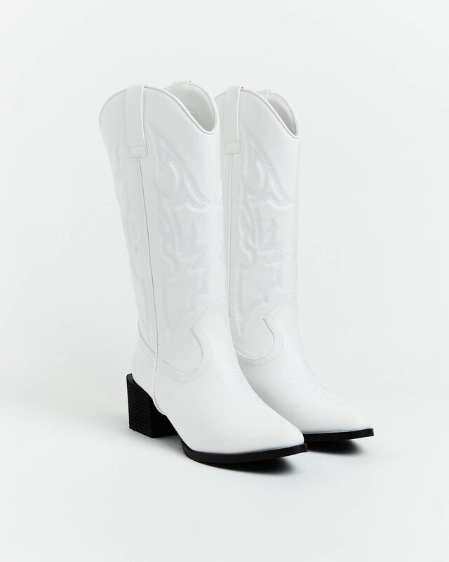 Ranger Cowboy Boot in White, hi-res