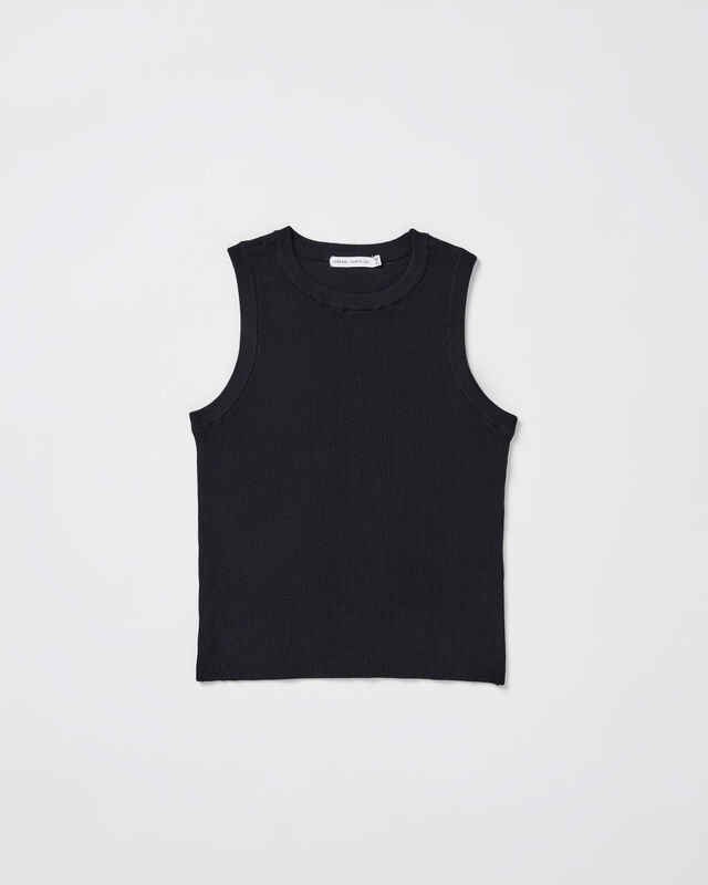 Teen Girls Luxe Knitted Tank Top in Black, hi-res image number null
