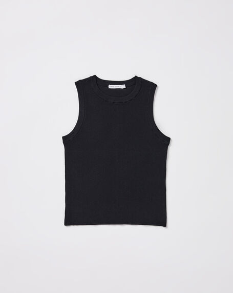 Teen Girls Luxe Knitted Tank Top in Black