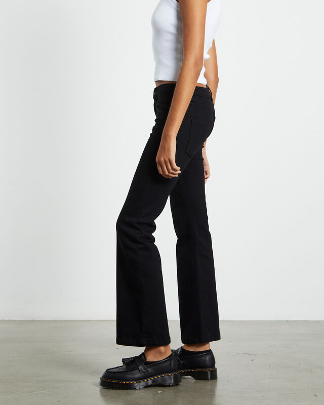 Syd Stretch Low Rise Bootleg Jeans Jet Black, hi-res image number null