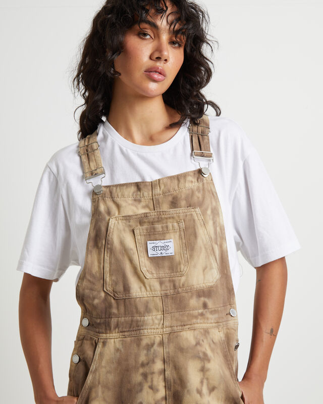 Nevada Denim Short Overalls in Coffee Brown, hi-res image number null