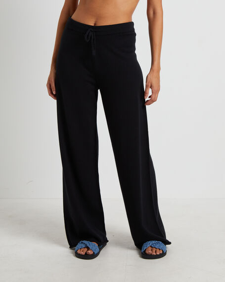 Riley Knit Relaxed Pants in Black