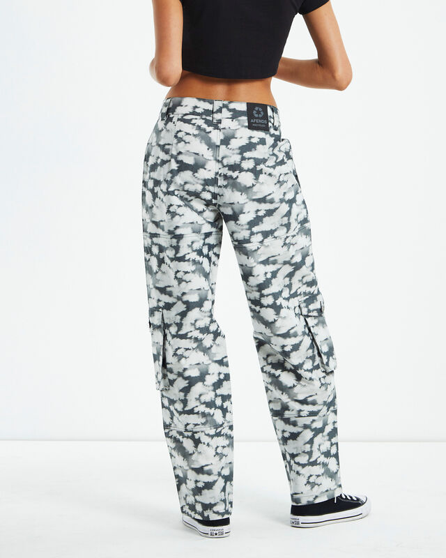 Recycled Cargo Pants Black Floral, hi-res image number null