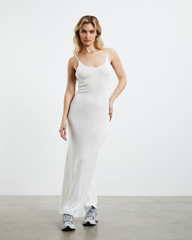 April Rib Maxi Dress White, hi-res image number null