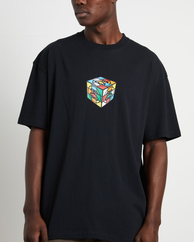 Cube Short Sleeve T-Shirt in Black, hi-res image number null