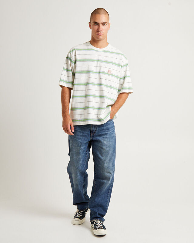 Short Sleeve Workwear T-Shirt Stanlee Strip Egret, hi-res image number null