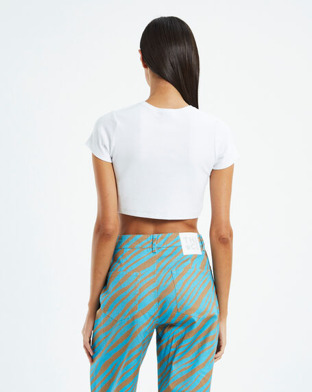 Boundless Recycled Rib Cropped Tee White