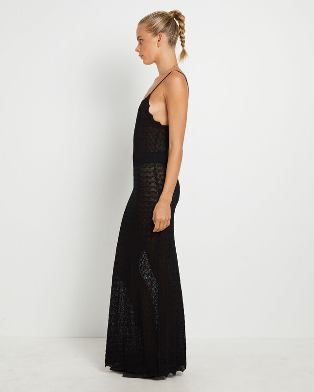 Eleanor Lace Knit Maxi Dress in Black, hi-res image number null