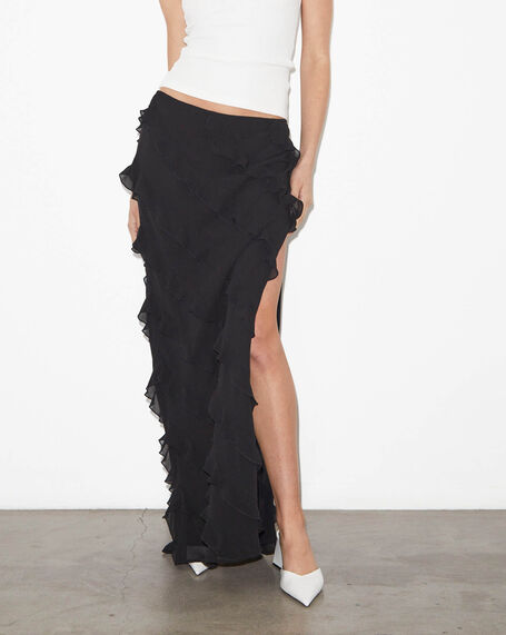 Marta Ruffle Skirt in Black