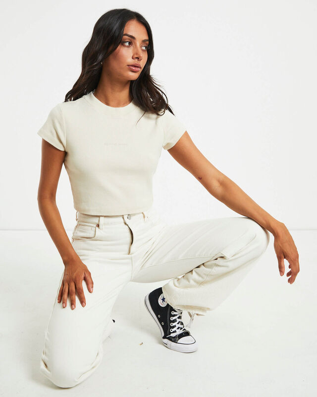 90s Cropped Tee in Shell White, hi-res image number null