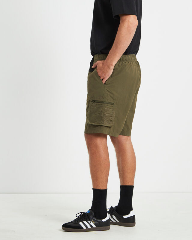 Multi Pocket Utility Cargo Shorts in Army Green, hi-res image number null