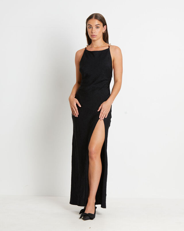 Siren Backless Maxi Dress in Black, hi-res image number null