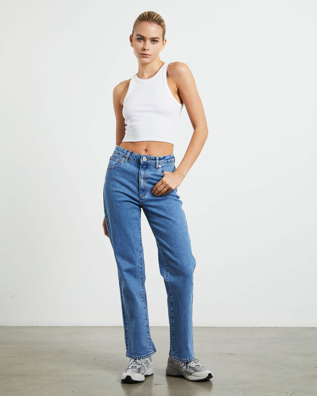 A 94 High Straight Petite Jeans Debbie Blue, hi-res image number null