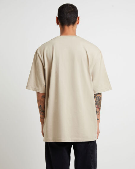 Vertical Institutional Short Sleeve T-Shirt in Plaza Taupe