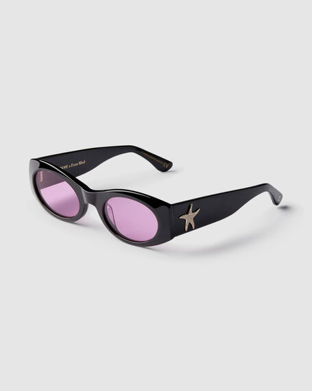 Evan Mock X Suede Sunglasses Black Polished/Velvet