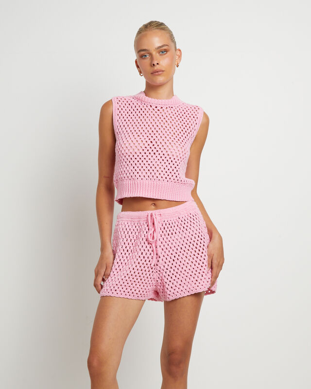 Isla Crochet Shorts in Pink, hi-res image number null