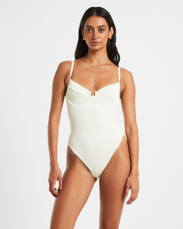 Rib Underwire One Piece in Almond, hi-res image number null