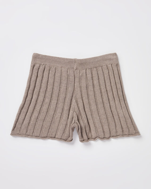 Teen Girls Bambi Knit Shorts in Mushroom Brown, hi-res image number null