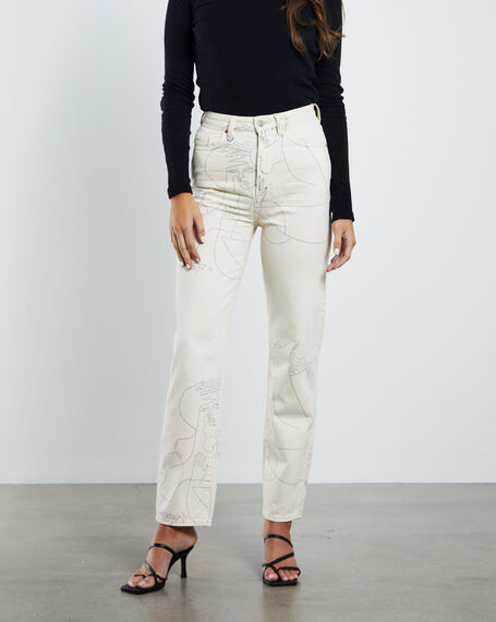 Nico Straight Jeans Jessalyn Art Off White