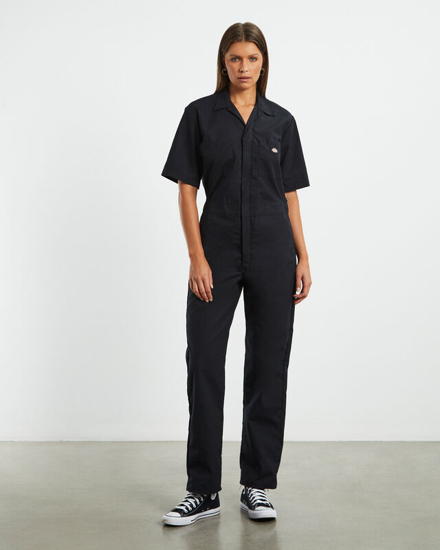 Short Sleeve Coverall Black, hi-res image number null