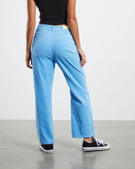 Cara Cord Straight Crop Jeans Blue