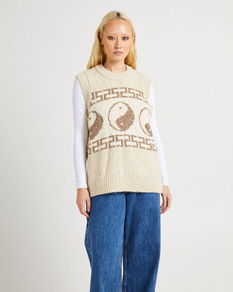Yin & Yang Slouch Knot Vest Coco Sands
