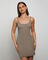 Easy A-Line Mini Dress in Brown