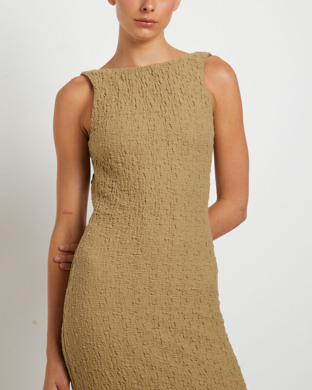 Skyla Textured Maxi Dress in Taupe, hi-res image number null