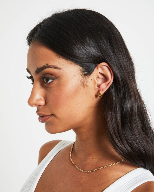 Agathe Huggie Earrings in Gold, hi-res image number null