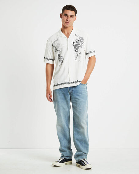 Draco Short Sleeve Resort Shirt in White