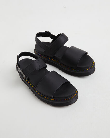 Voss Single Strap Sandals in Black
