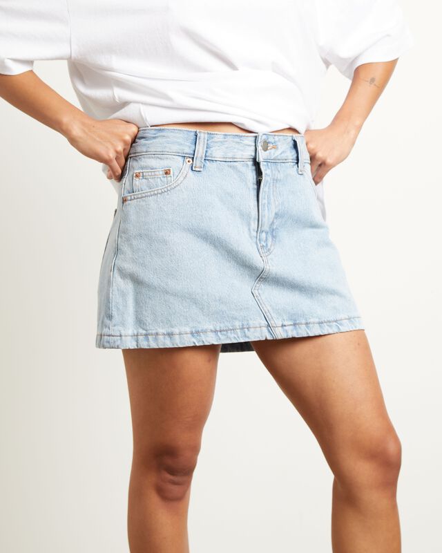 Ziggy Denim Mini Skirt in Stream Light Retro, hi-res image number null