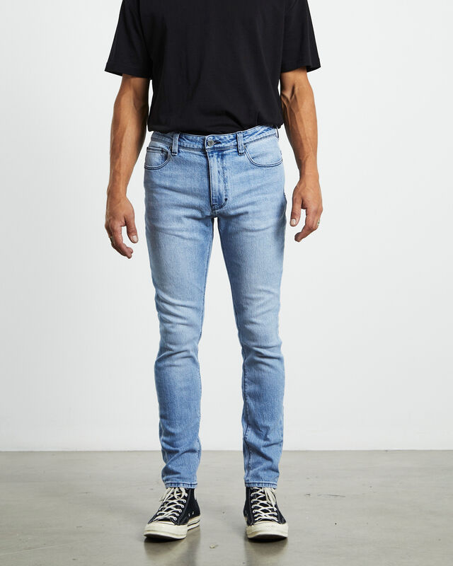 A Dropped Skinny Stacked Jeans Butter Blue, hi-res image number null