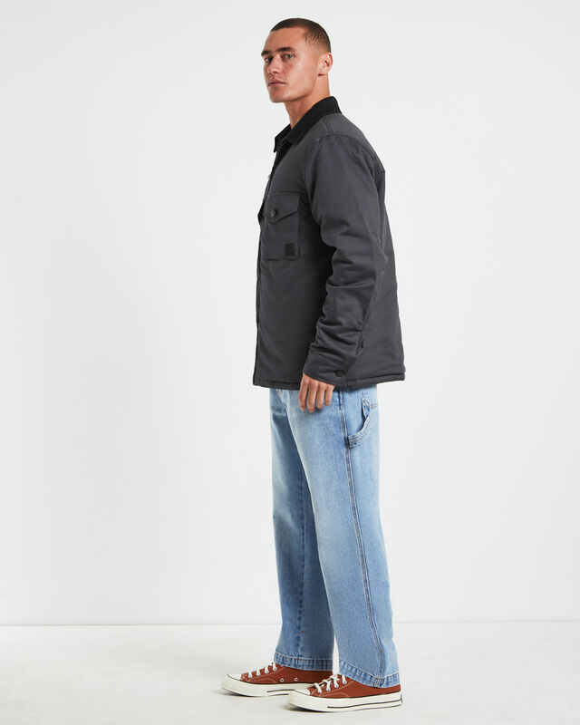Samo Zip Overshirt Jacket in Charcoal Grey, hi-res image number null
