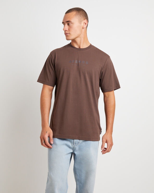 Thrown Out Recycled Retro Fit T-Shirt in Earth Brown, hi-res image number null