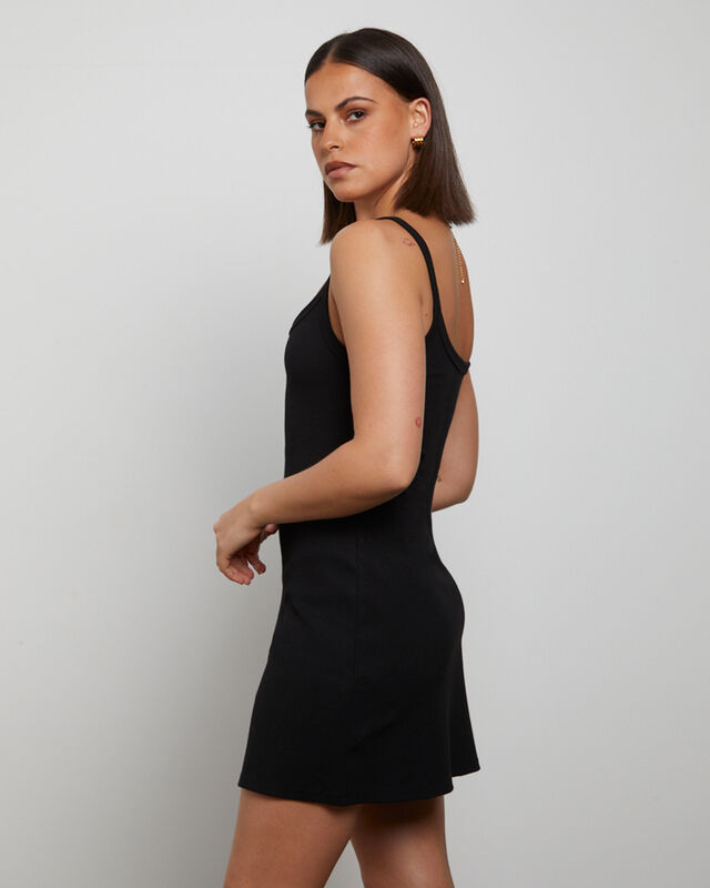 Easy A-Line Mini Dress in Black, hi-res image number null