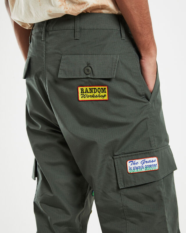 RW Market Patch Cargo Pants Khaki Green, hi-res image number null