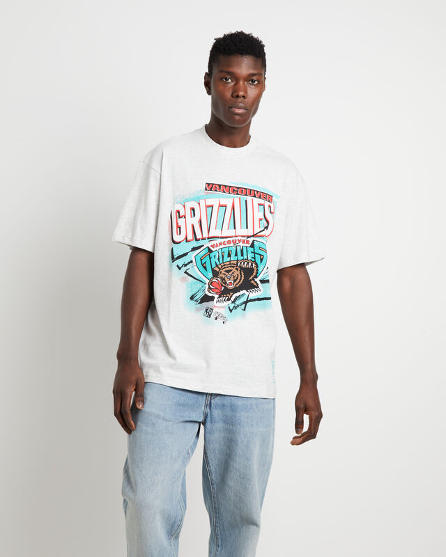 Grizzlies Abstract Short Sleeve T-Shirt in Silver Marle, hi-res image number null