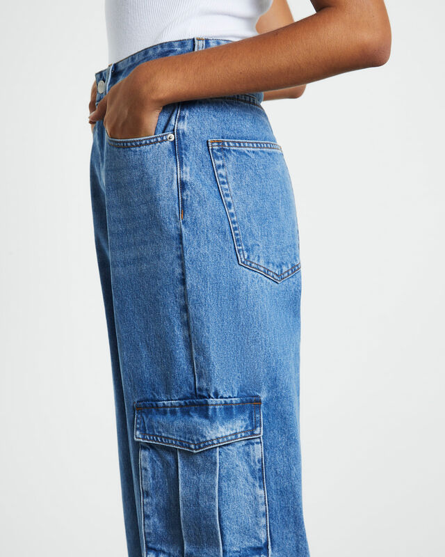 Rumour Baggy Denim Cargo Jeans Saturated Blue, hi-res image number null