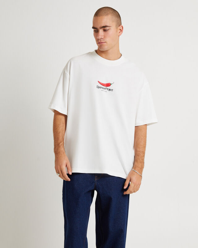 Chillies Short Sleeve T-Shirt in White, hi-res image number null