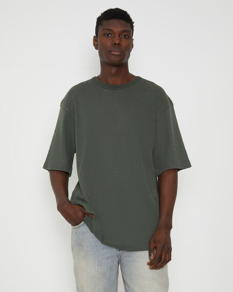 Trade Waffle Short Sleeve T-Shirt in Thyme Green