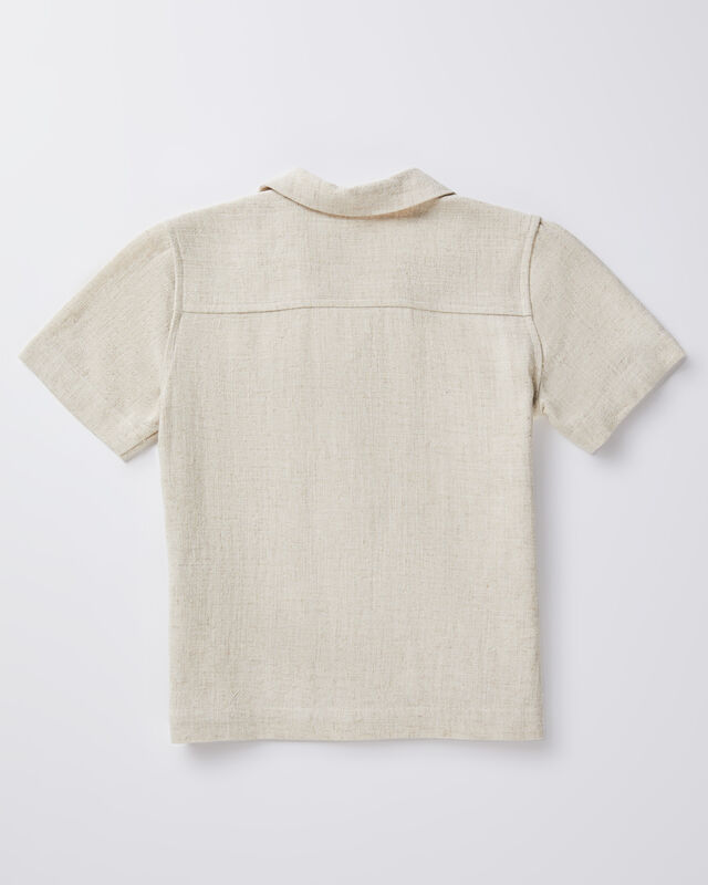 Boys Harrison Linen Short Sleeve Shirt in Natural, hi-res image number null