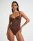 Rib Underwire One Piece in Chocolate Brown