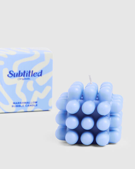 Bubble Candle Blue Marshmallow