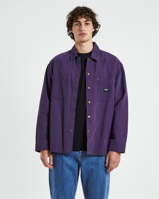 Newcastle Long Sleeve Shacket in Purple, hi-res